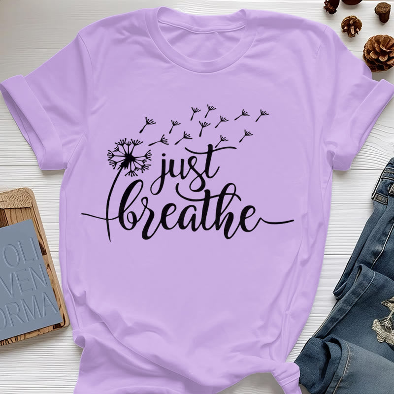 Camiseta Olivenorma Just Breathe Dandelion