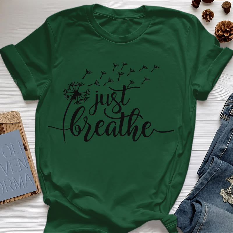 Camiseta Olivenorma Just Breathe Dandelion