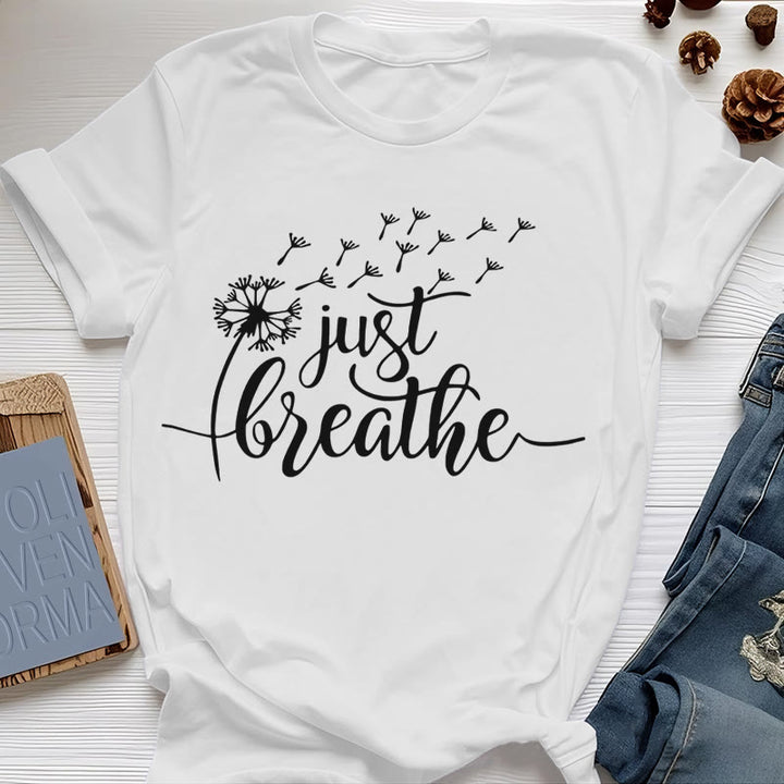 Camiseta Olivenorma Just Breathe Dandelion
