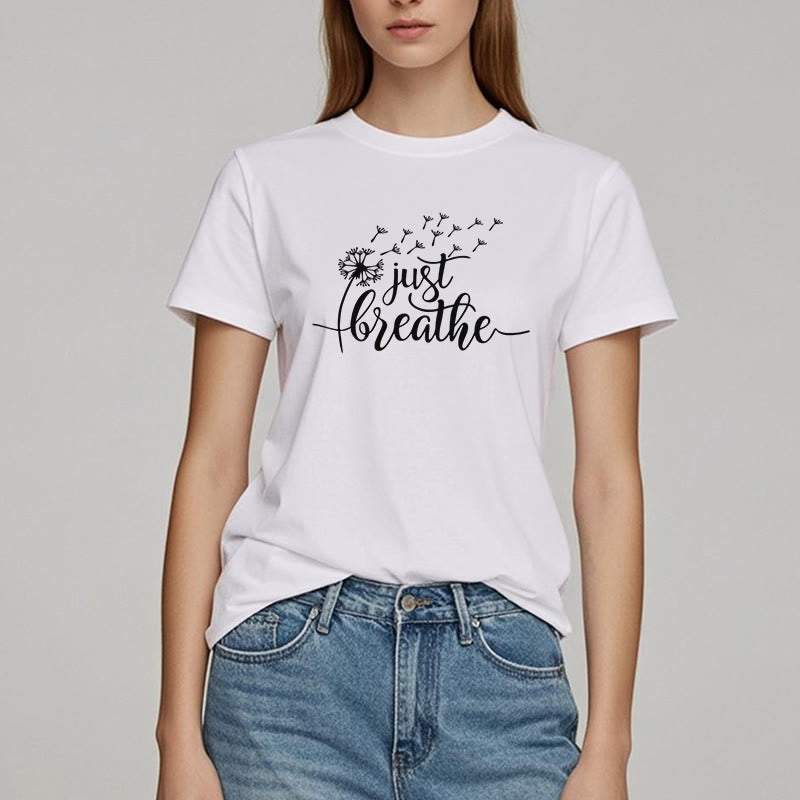 Camiseta Olivenorma Just Breathe Dandelion