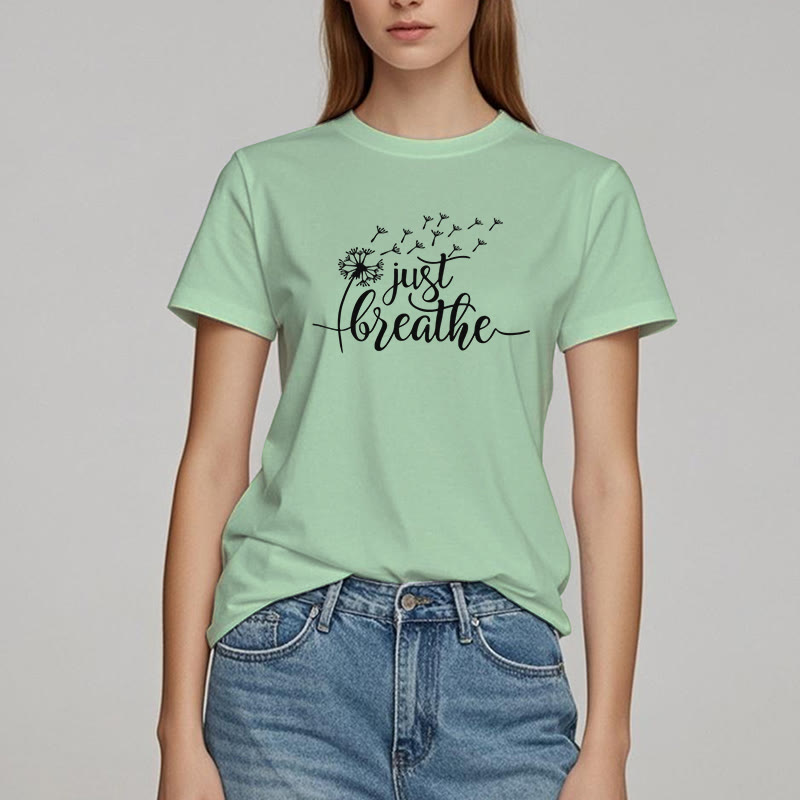 Camiseta Olivenorma Just Breathe Dandelion