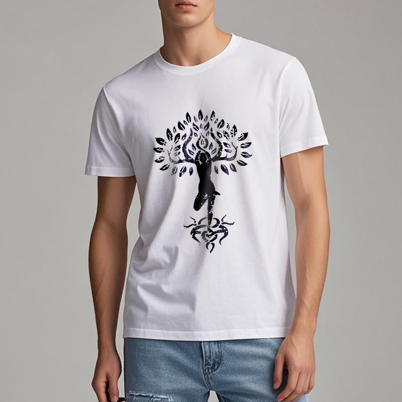 Camiseta con árbol zen y flores de Olivenorma