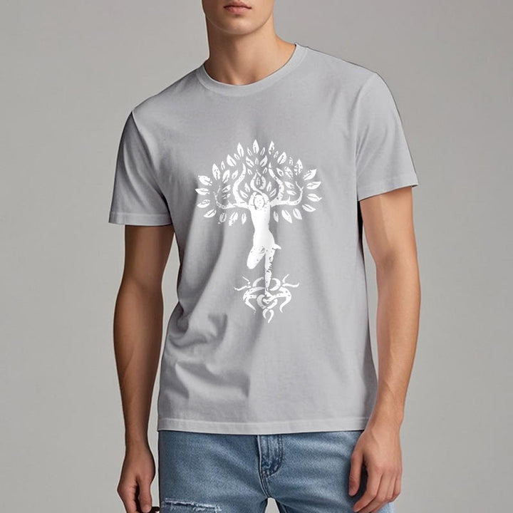 Camiseta con árbol zen y flores de Olivenorma
