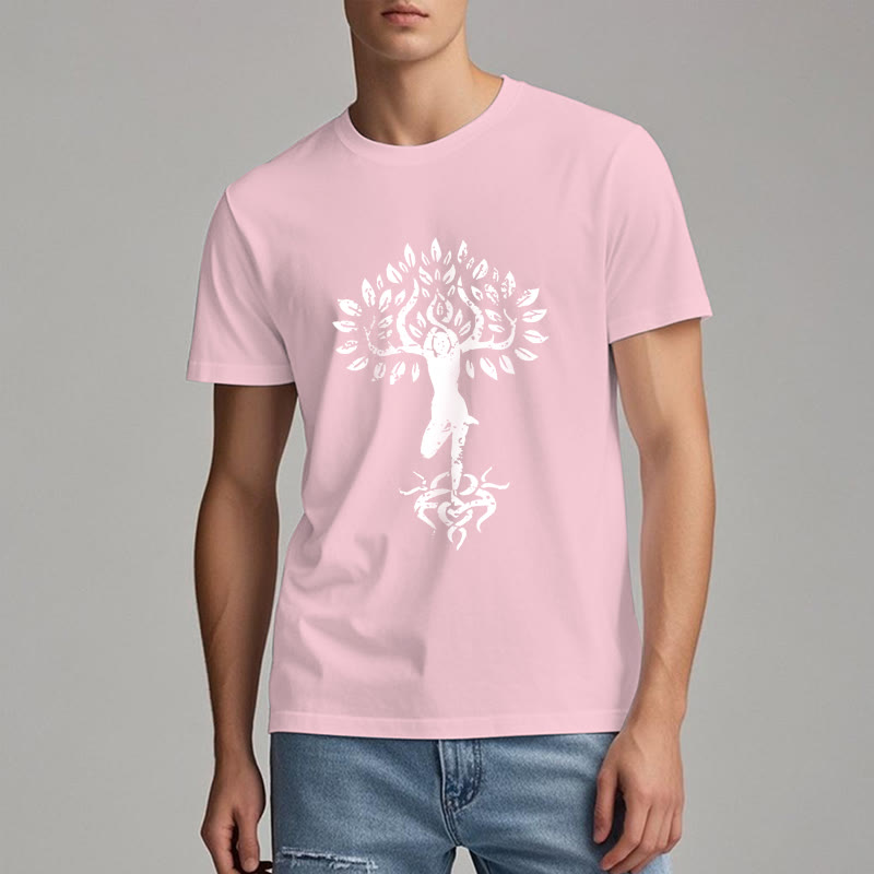 Camiseta con árbol zen y flores de Olivenorma