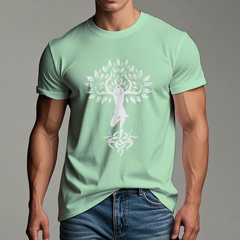 Camiseta con árbol zen y flores de Olivenorma