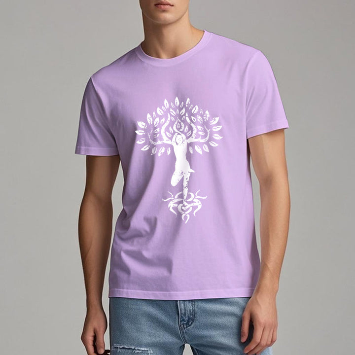 Camiseta con árbol zen y flores de Olivenorma