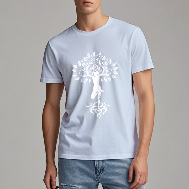 Camiseta con árbol zen y flores de Olivenorma