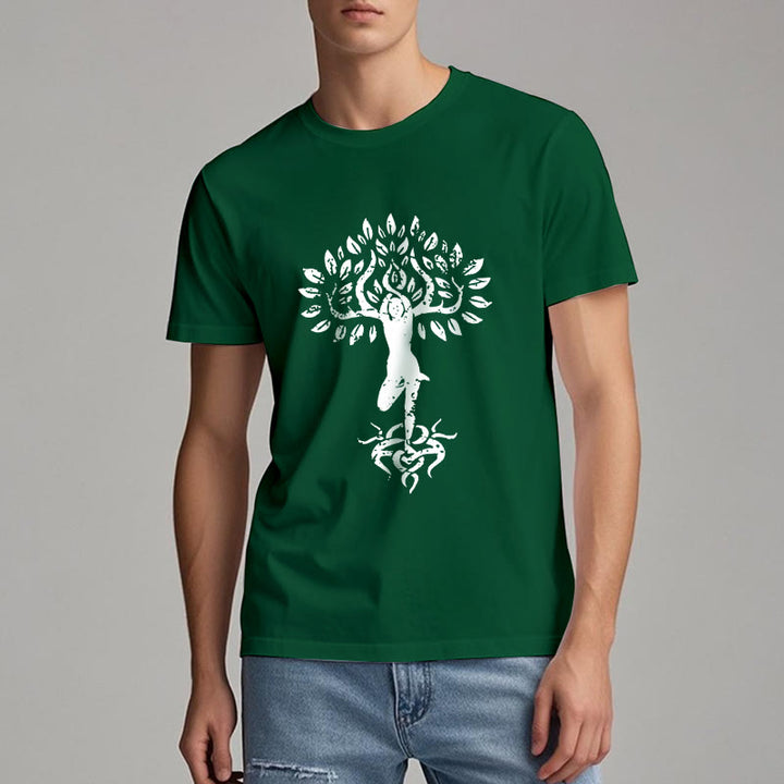 Camiseta con árbol zen y flores de Olivenorma