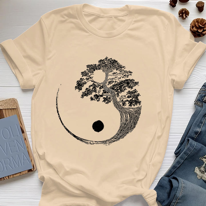 Camiseta Olivenorma Yin Yang Bonsai Tree