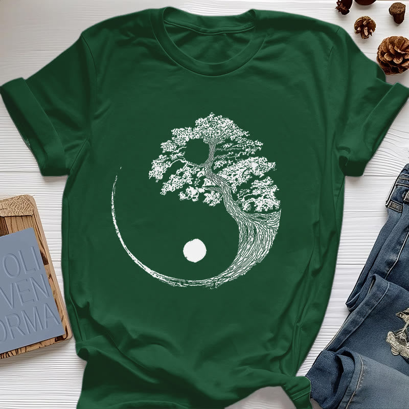 Camiseta Olivenorma Yin Yang Bonsai Tree