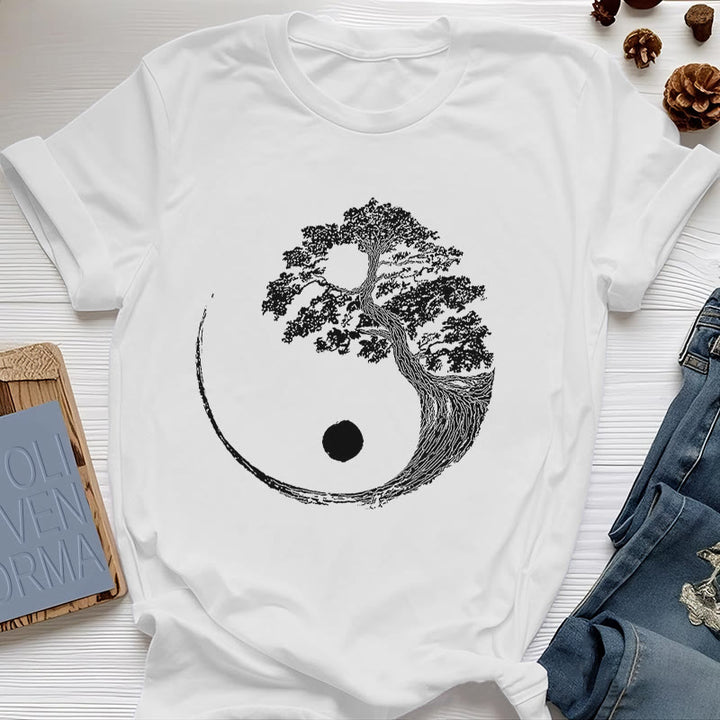 Camiseta Olivenorma Yin Yang Bonsai Tree