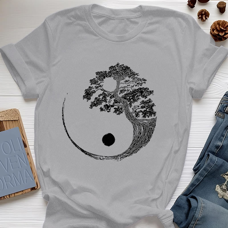 Camiseta Olivenorma Yin Yang Bonsai Tree