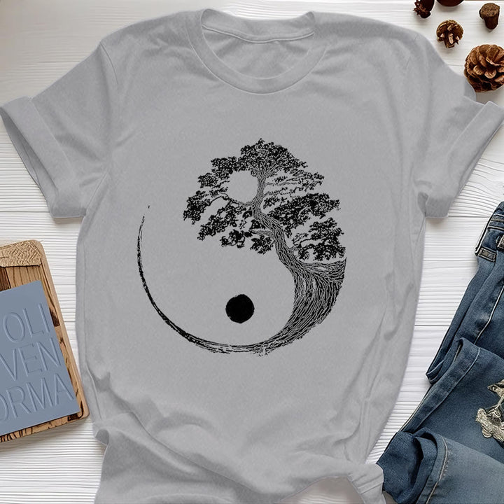 Camiseta Olivenorma Yin Yang Bonsai Tree