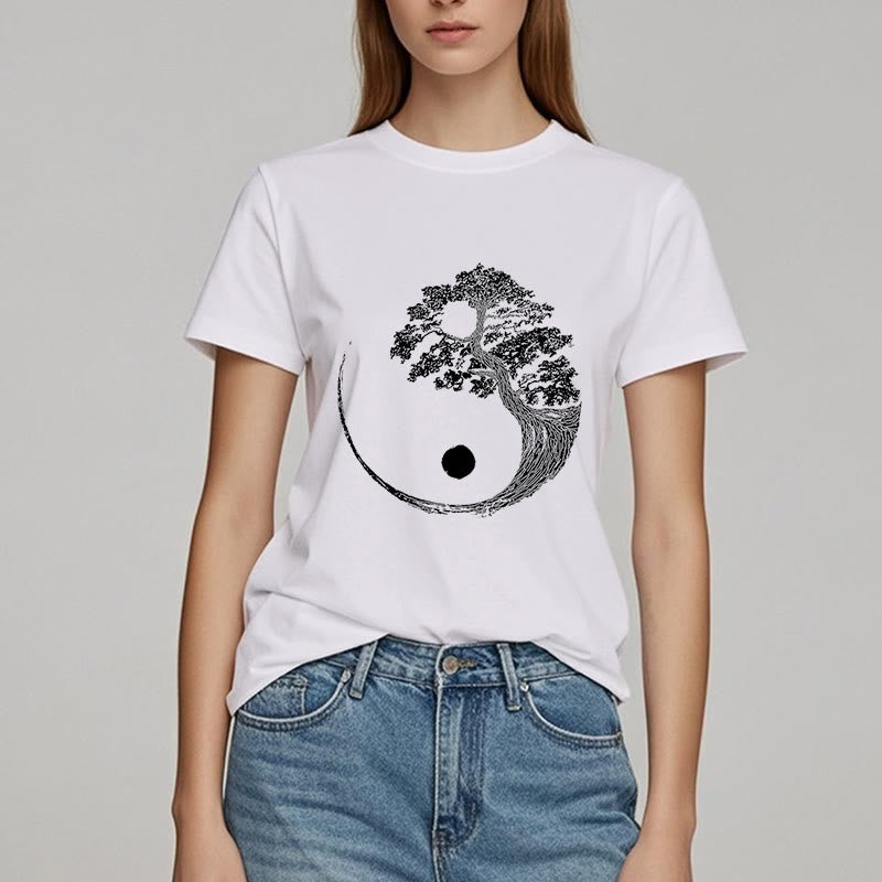Camiseta Olivenorma Yin Yang Bonsai Tree