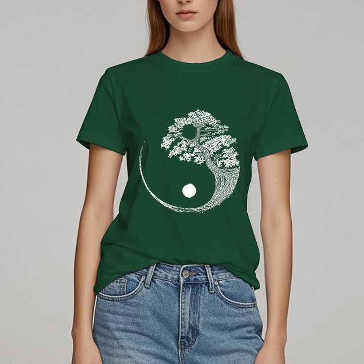 Camiseta Olivenorma Yin Yang Bonsai Tree