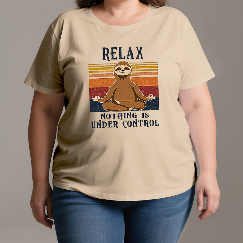 Camiseta de algodón retro con perezoso relajado de Olivenorma