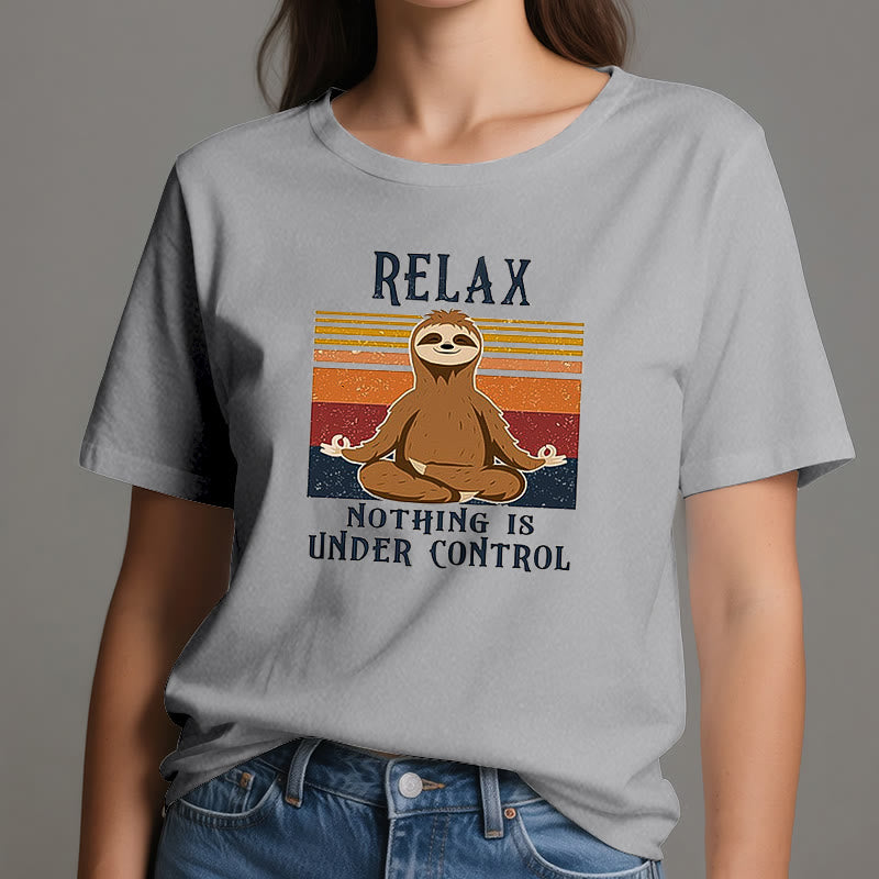 Camiseta de algodón retro con perezoso relajado de Olivenorma