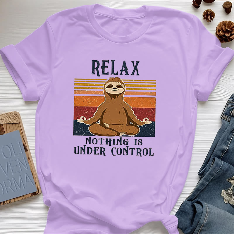 Camiseta de algodón retro con perezoso relajado de Olivenorma