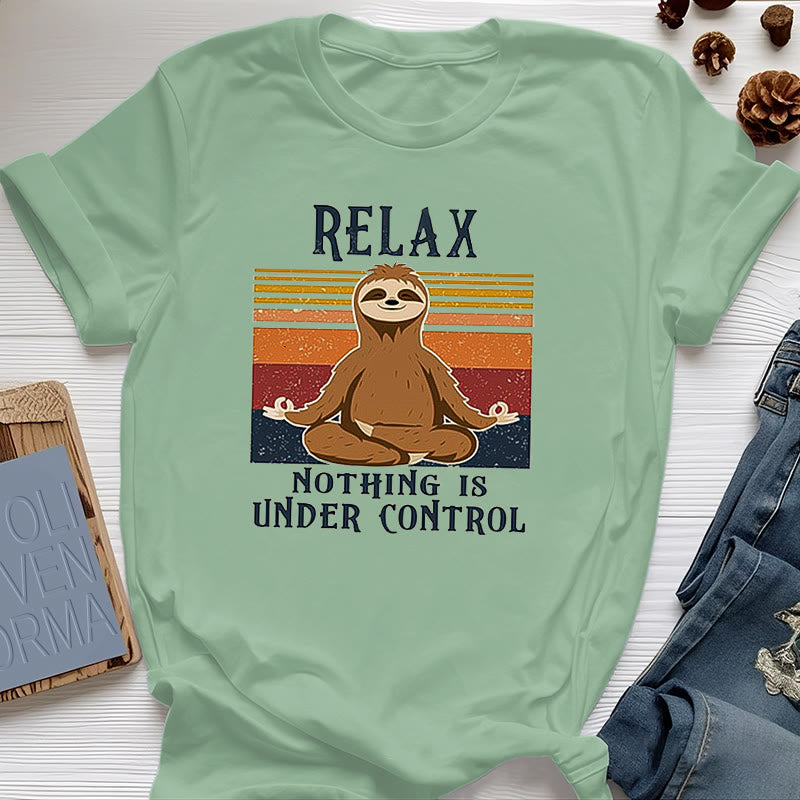 Camiseta de algodón retro con perezoso relajado de Olivenorma
