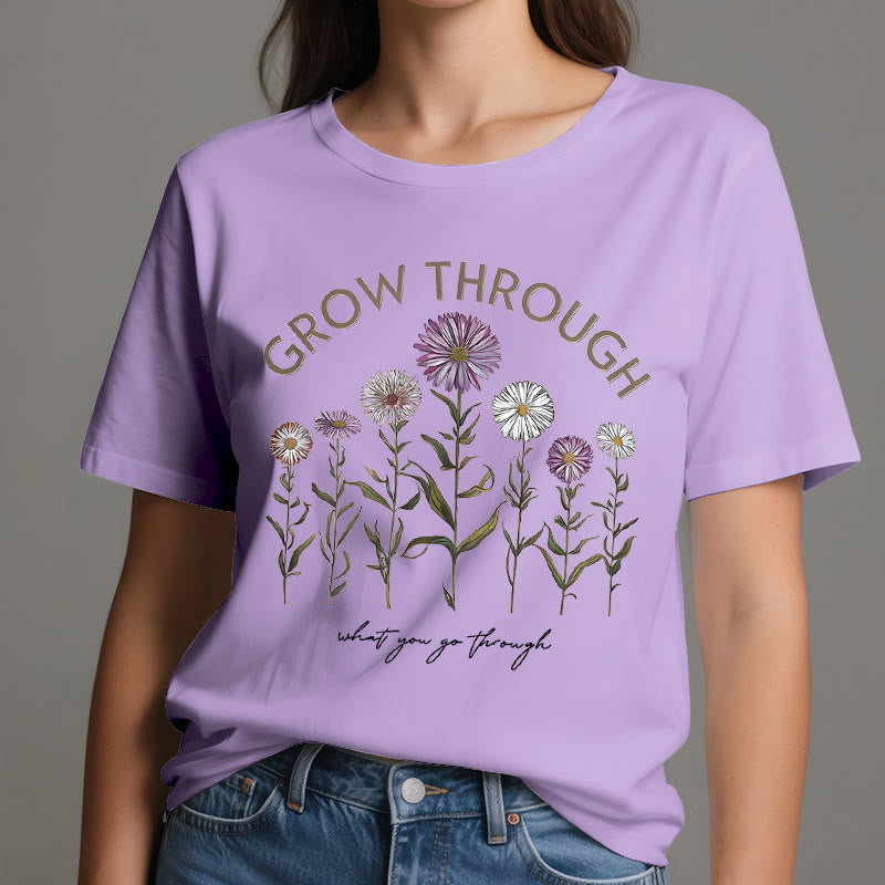 Camiseta con estampado floral "Crece a través de" de Olivenorma