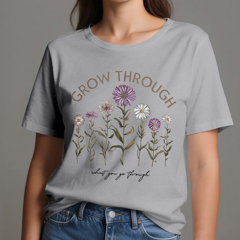 Camiseta con estampado floral "Crece a través de" de Olivenorma