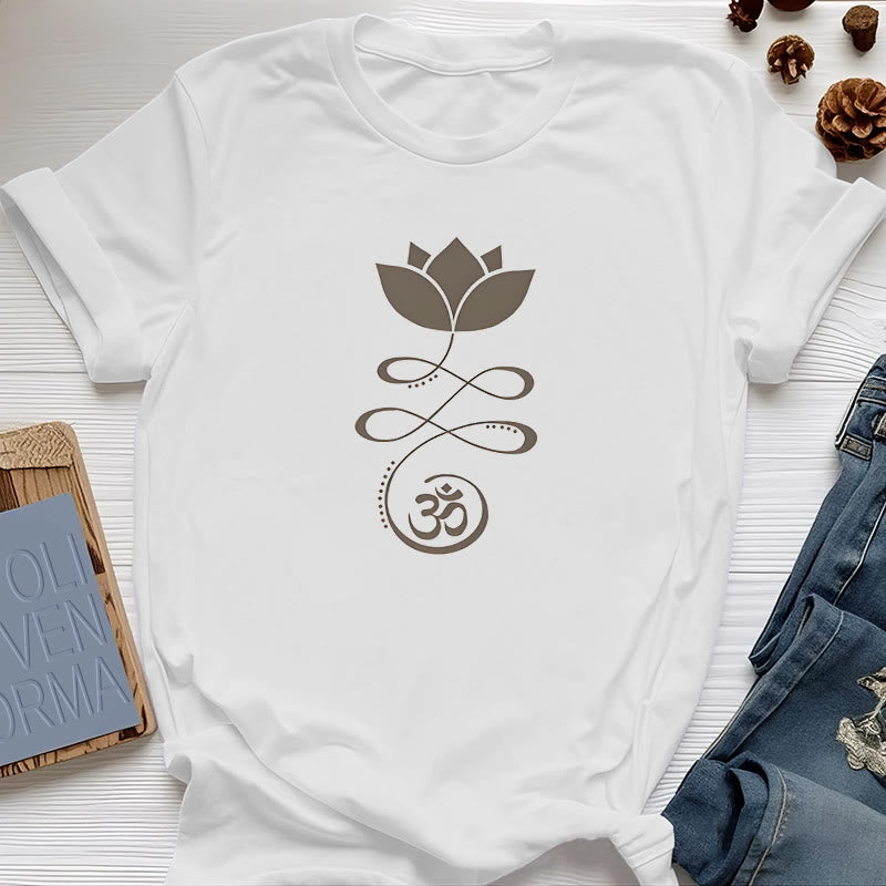Olivenorma Yoga Lotus Flower Om Símbolo Camiseta