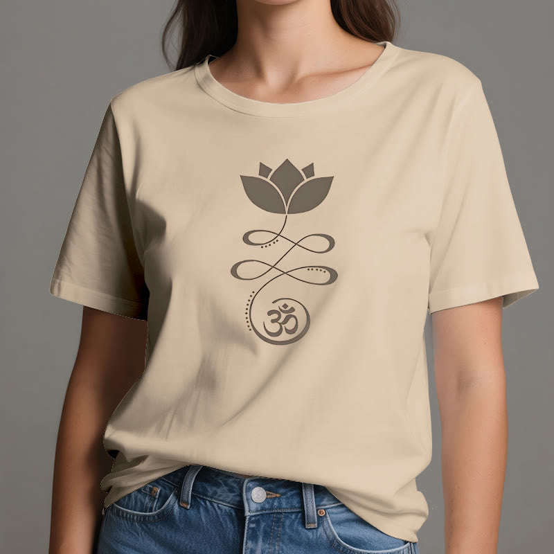 Olivenorma Yoga Lotus Flower Om Símbolo Camiseta
