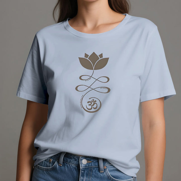 Olivenorma Yoga Lotus Flower Om Símbolo Camiseta