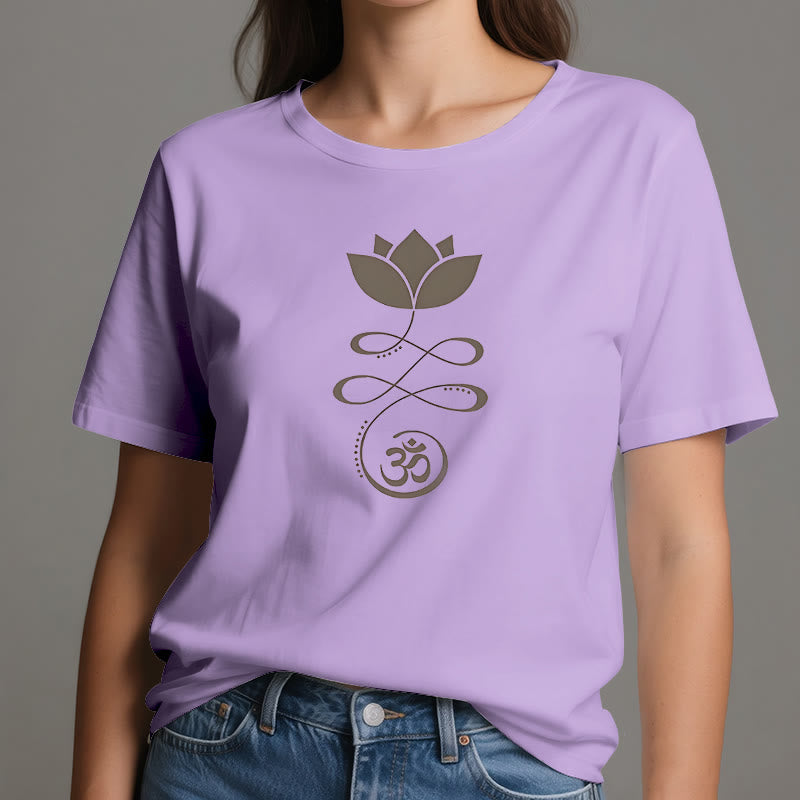 Olivenorma Yoga Lotus Flower Om Símbolo Camiseta