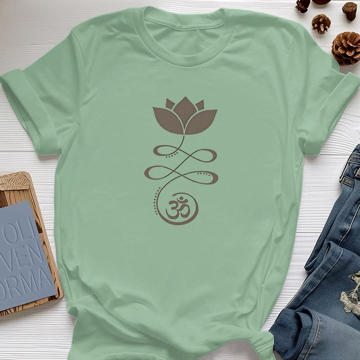 Olivenorma Yoga Lotus Flower Om Símbolo Camiseta
