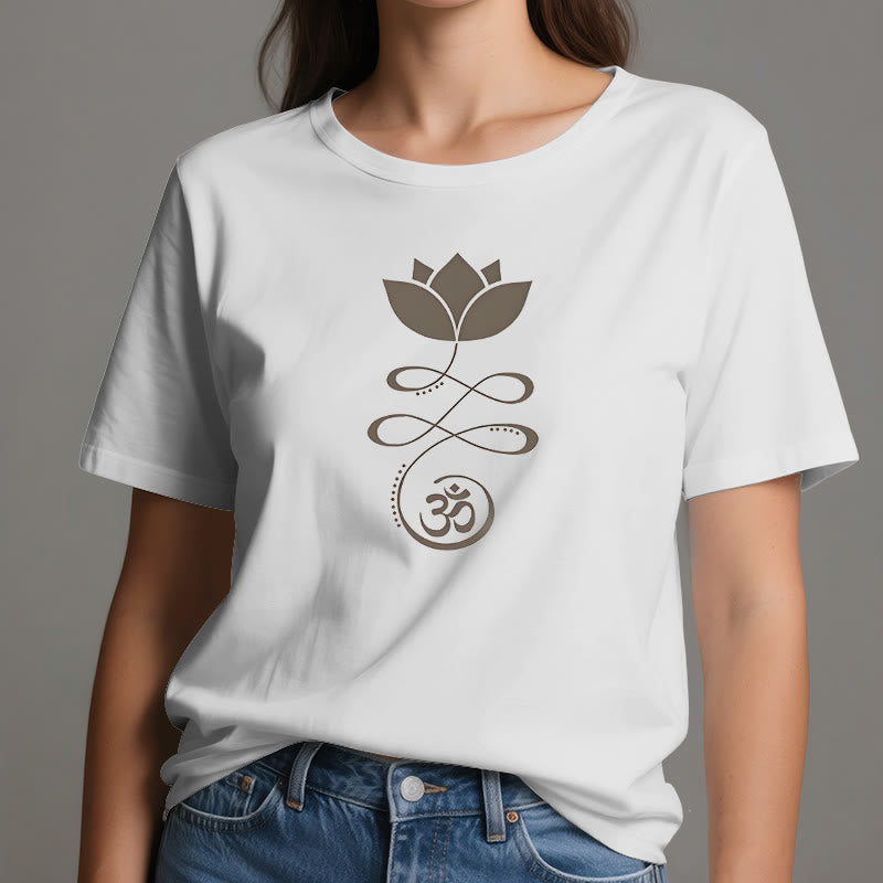 Olivenorma Yoga Lotus Flower Om Símbolo Camiseta