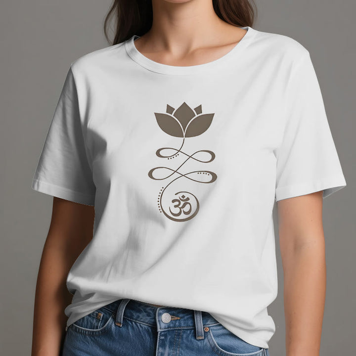 Olivenorma Yoga Lotus Flower Om Símbolo Camiseta