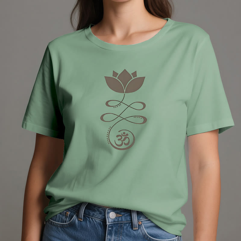 Olivenorma Yoga Lotus Flower Om Símbolo Camiseta