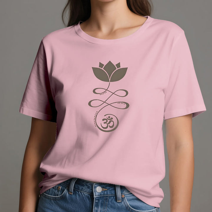 Olivenorma Yoga Lotus Flower Om Símbolo Camiseta
