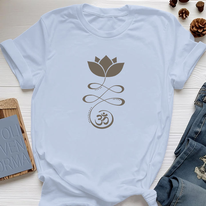 Olivenorma Yoga Lotus Flower Om Símbolo Camiseta