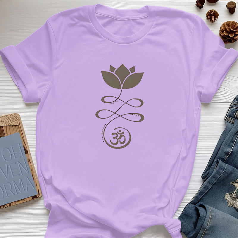 Olivenorma Yoga Lotus Flower Om Símbolo Camiseta