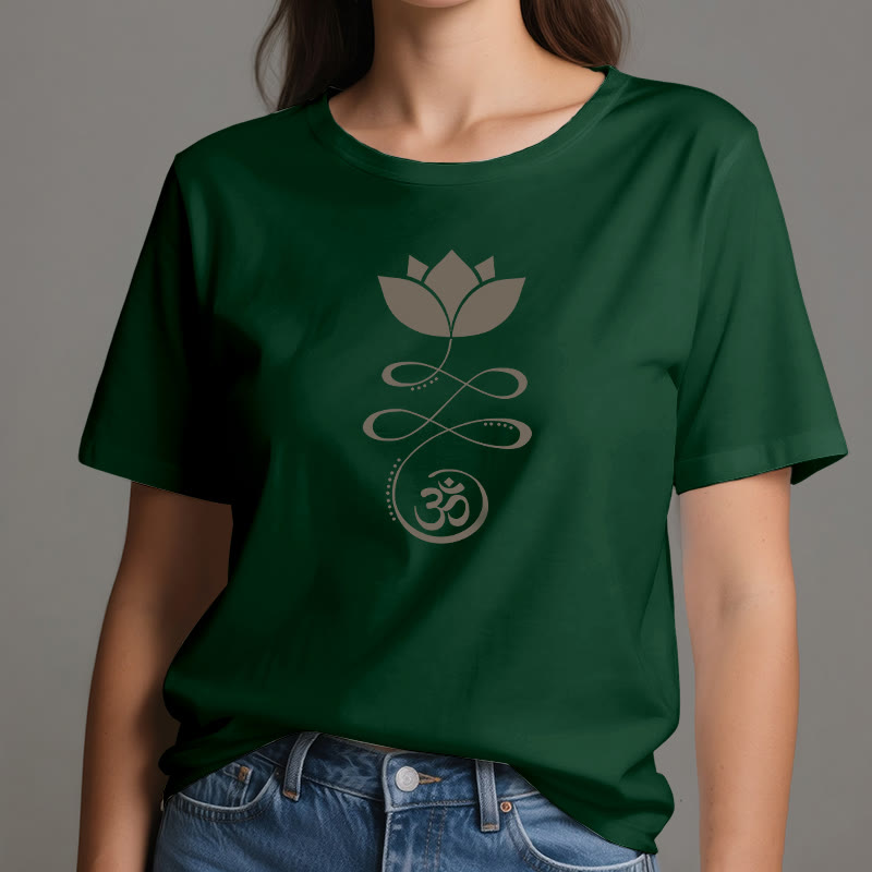Olivenorma Yoga Lotus Flower Om Símbolo Camiseta