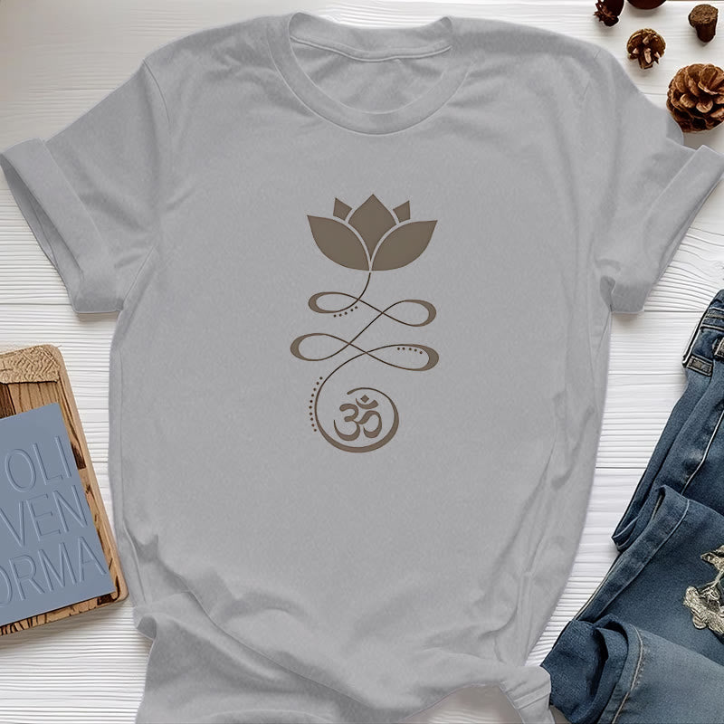 Olivenorma Yoga Lotus Flower Om Símbolo Camiseta