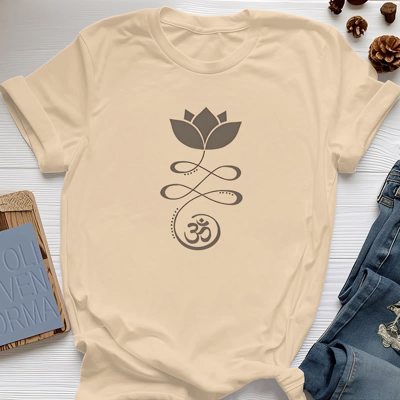 Olivenorma Yoga Lotus Flower Om Símbolo Camiseta