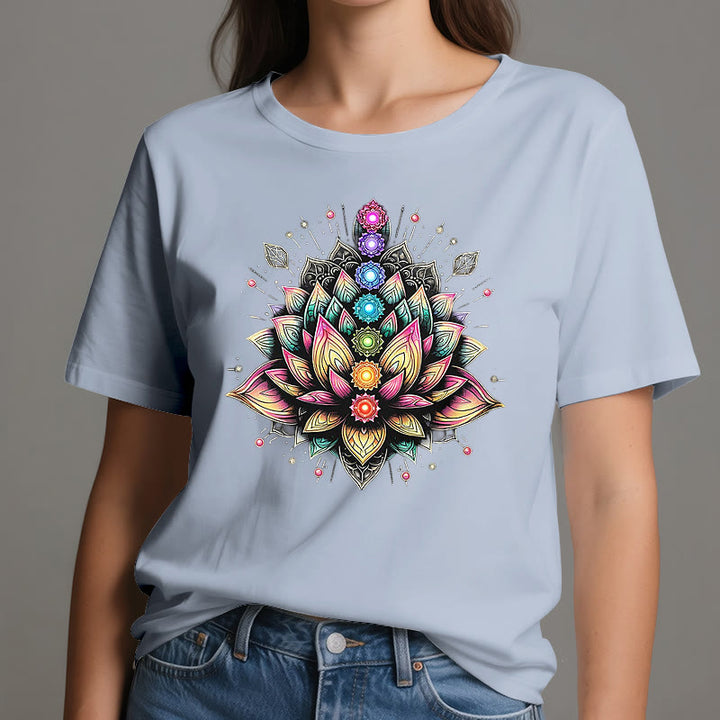 Olivenorma Chakra Lotus Flower Yoga Meditación Camiseta