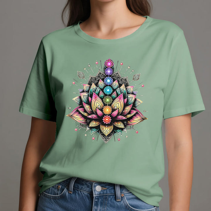 Olivenorma Chakra Lotus Flower Yoga Meditación Camiseta