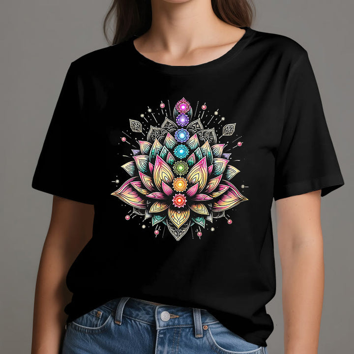 Olivenorma Chakra Lotus Flower Yoga Meditación Camiseta