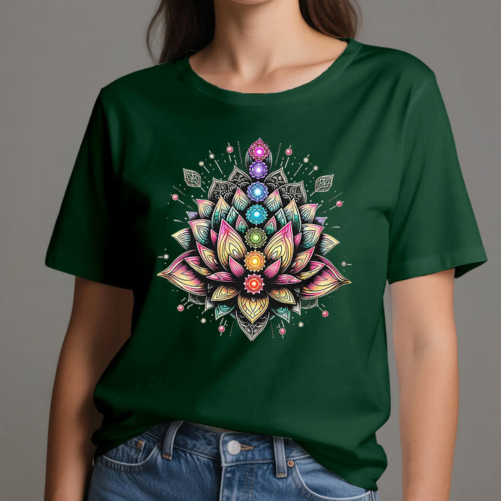 Olivenorma Chakra Lotus Flower Yoga Meditación Camiseta