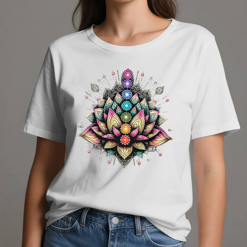 Olivenorma Chakra Lotus Flower Yoga Meditación Camiseta