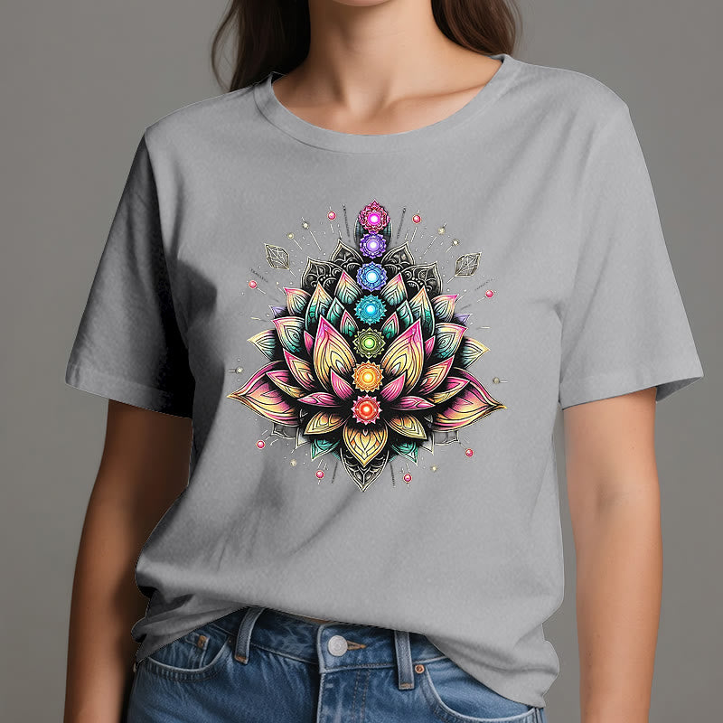 Olivenorma Chakra Lotus Flower Yoga Meditación Camiseta