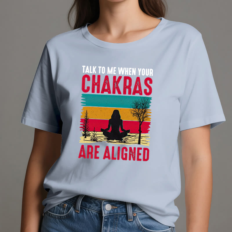 Camiseta Olivenorma "Háblame cuando tus chakras estén alineados"