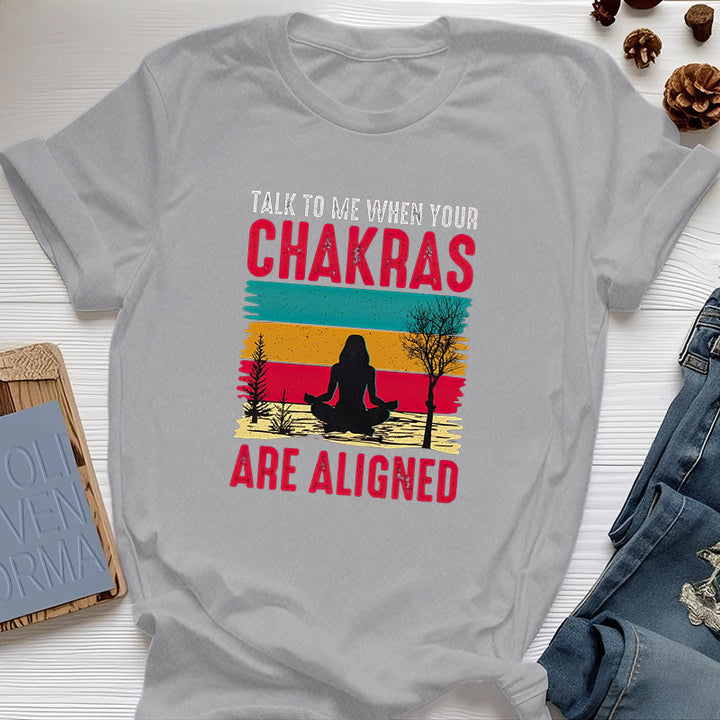 Camiseta Olivenorma "Háblame cuando tus chakras estén alineados"