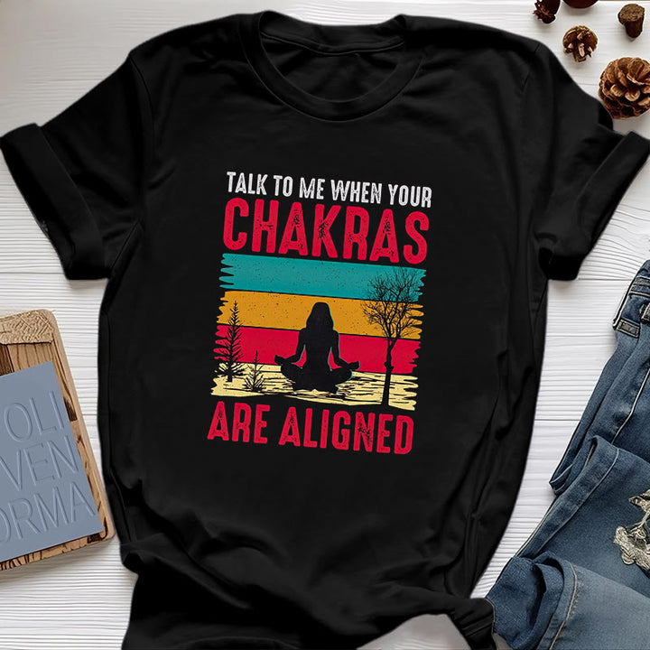 Camiseta Olivenorma "Háblame cuando tus chakras estén alineados"