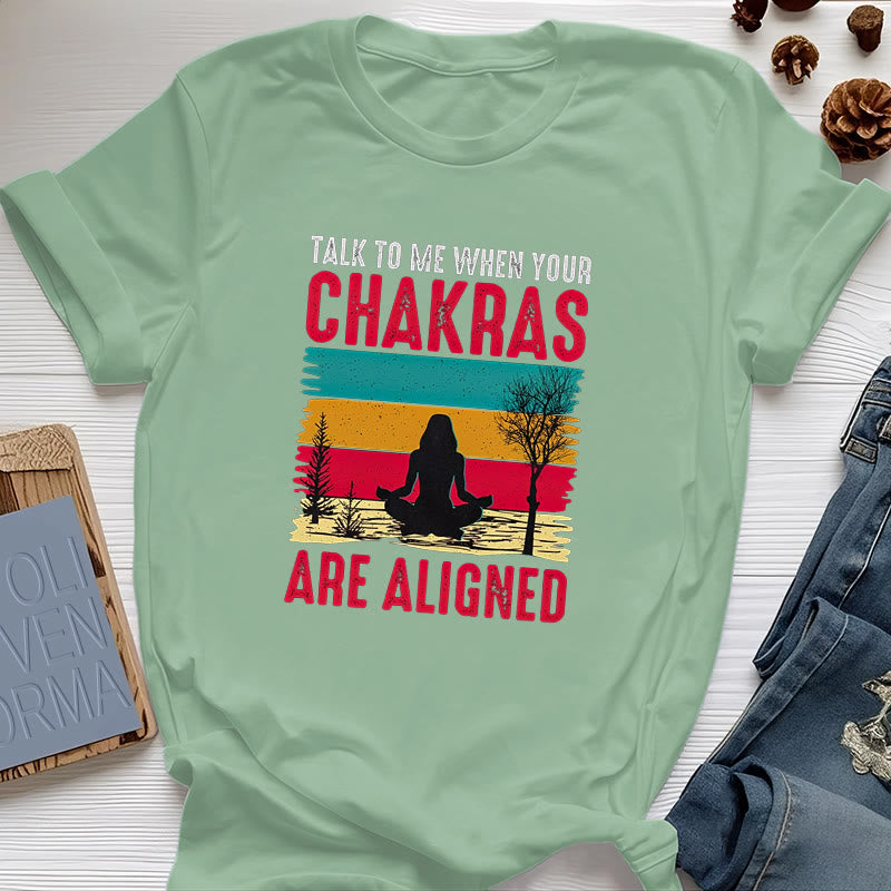 Camiseta Olivenorma "Háblame cuando tus chakras estén alineados"