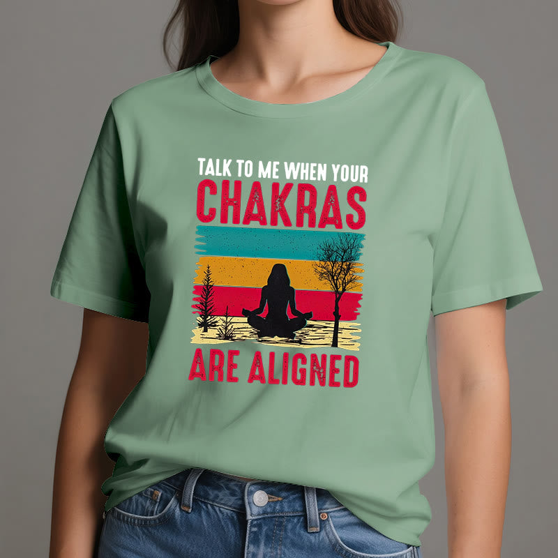 Camiseta Olivenorma "Háblame cuando tus chakras estén alineados"